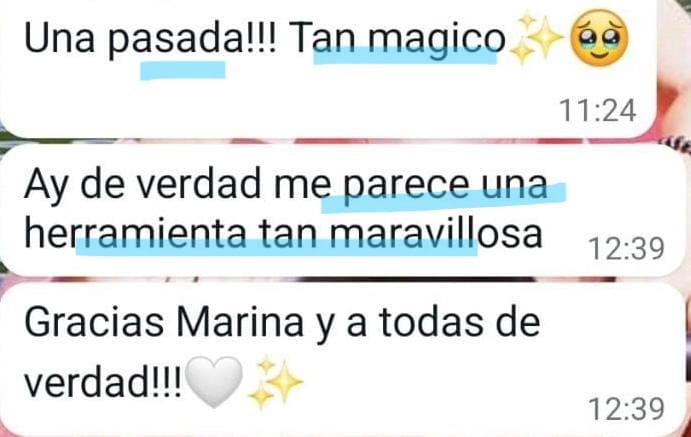 Una alumna describe sus sensaciones sobre un curso que ha realizado en la escuela.