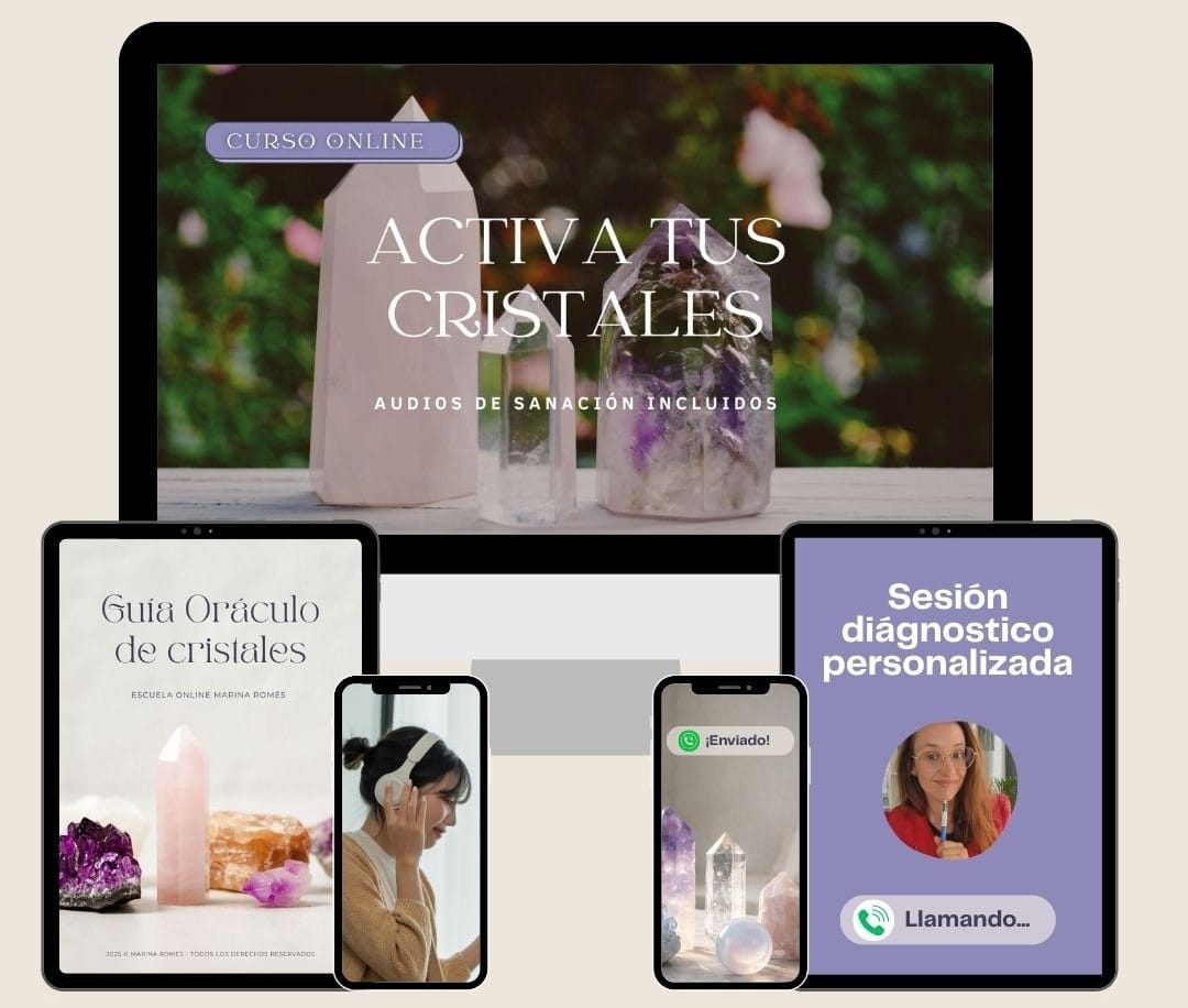 Pack completo curso de cristales con sesión diagnóstico personalizada y envío de cristales incluido