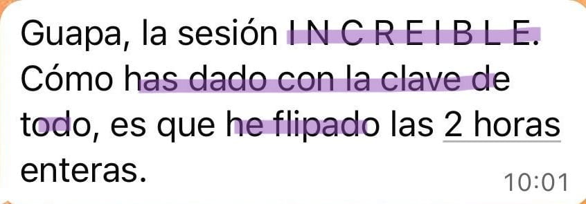 Testimonio sesión vip canalización con Marina Romés