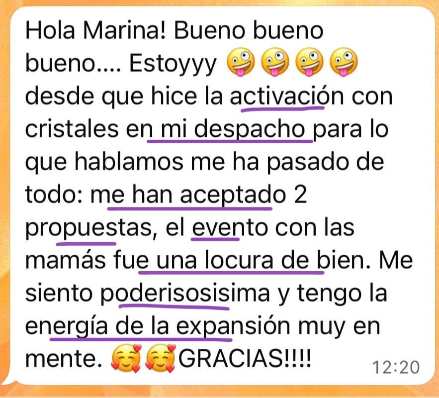 Testimonio curso cristales Pack VIP