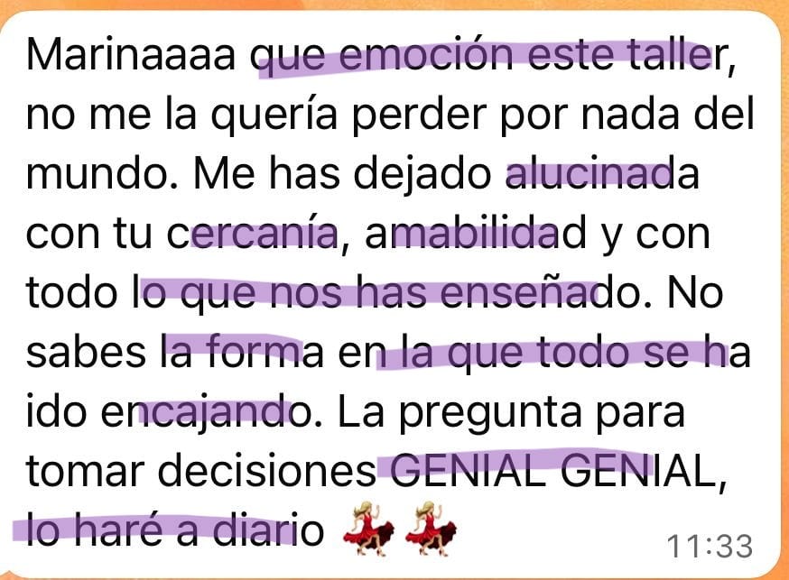 Testimonio curso tus guías te hablan con Marina Romés