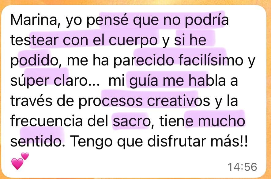 Testimonio curso tus guías te hablan con Marina Romés