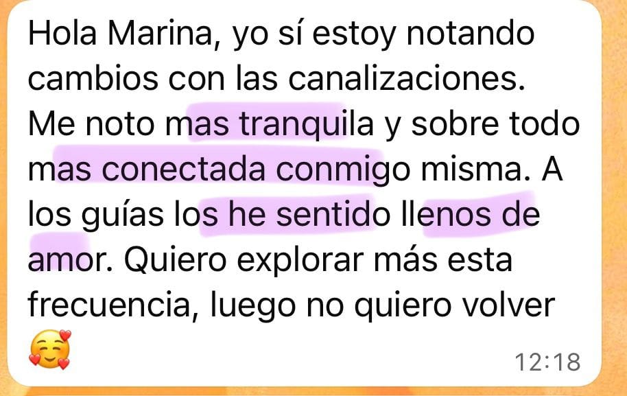 Testimonio curso tus guías te hablan con Marina Romés