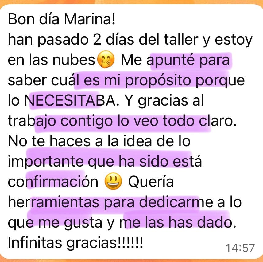 Testimonio curso tus guías te hablan con Marina Romés