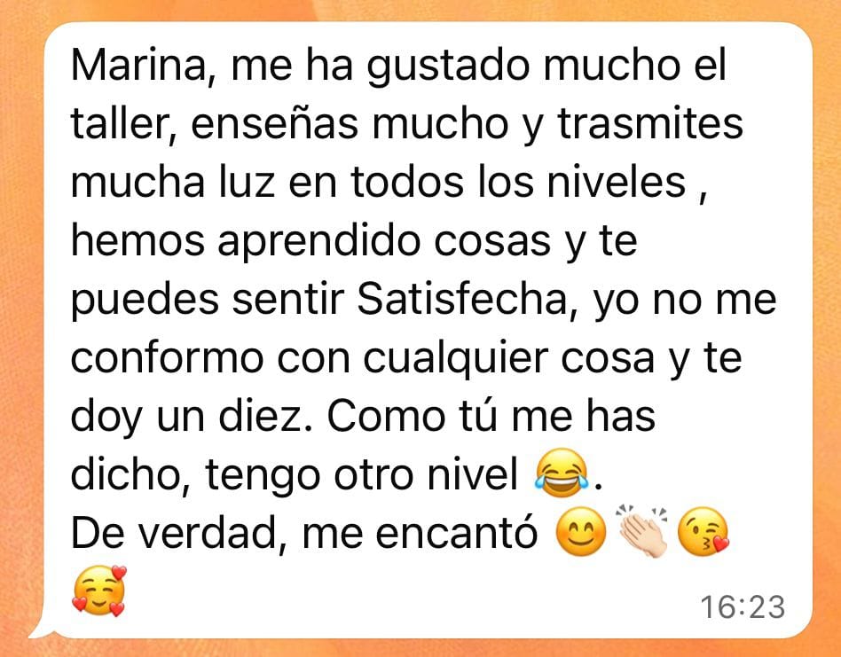 Testimonio curso tus guías te hablan con Marina Romés