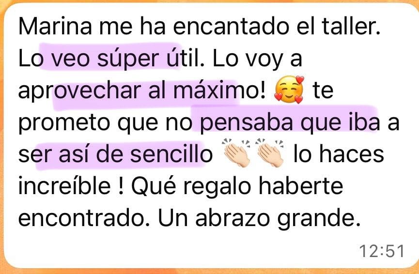 Testimonio curso tus guías te hablan con Marina Romés